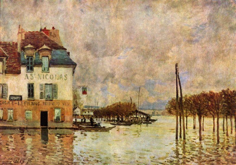 Alfred Sisley L Inondation a Port Marly oil painting image